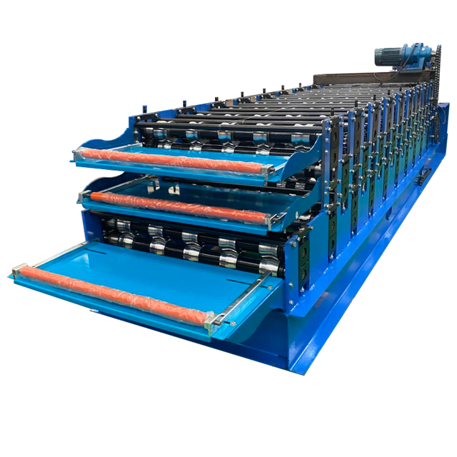 Hochwertige glasierte Fliesen-IBR-Blatt-Dreischicht-Trapez-Dachpressmaschine zur Herstellung von Rollformmaschinen